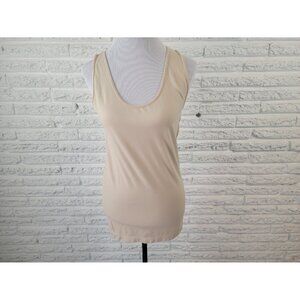 Zenana Womens Top 2X 3X Plus Tank Sleeveless Beige Nylon Spandex Basic A18E